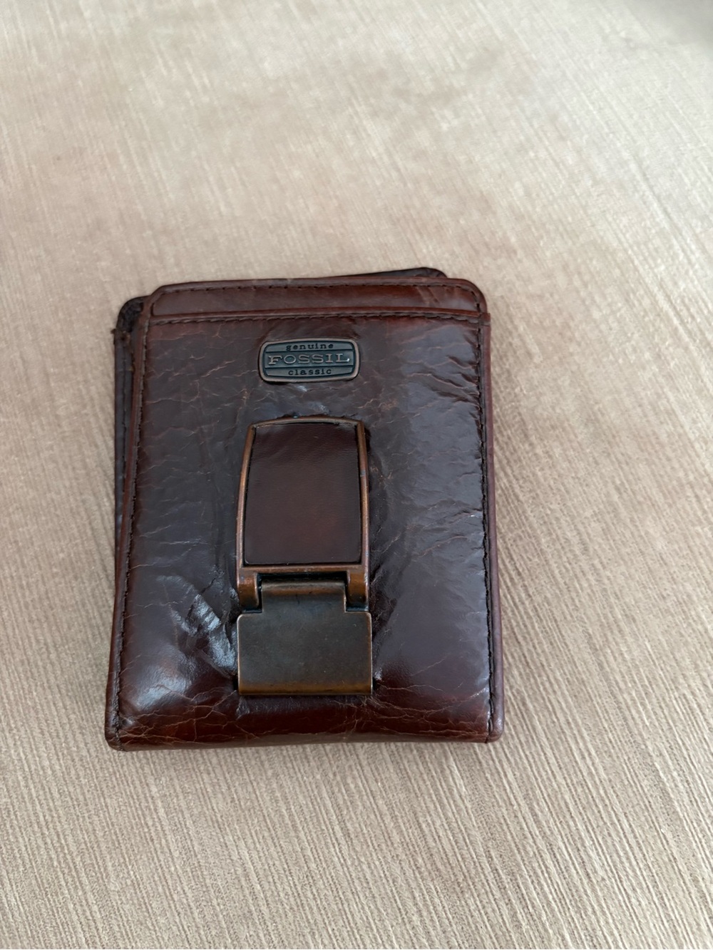 Fossil Bifold Brown Wallet for Men with Money Clip, ID Window, Credit Card Slots